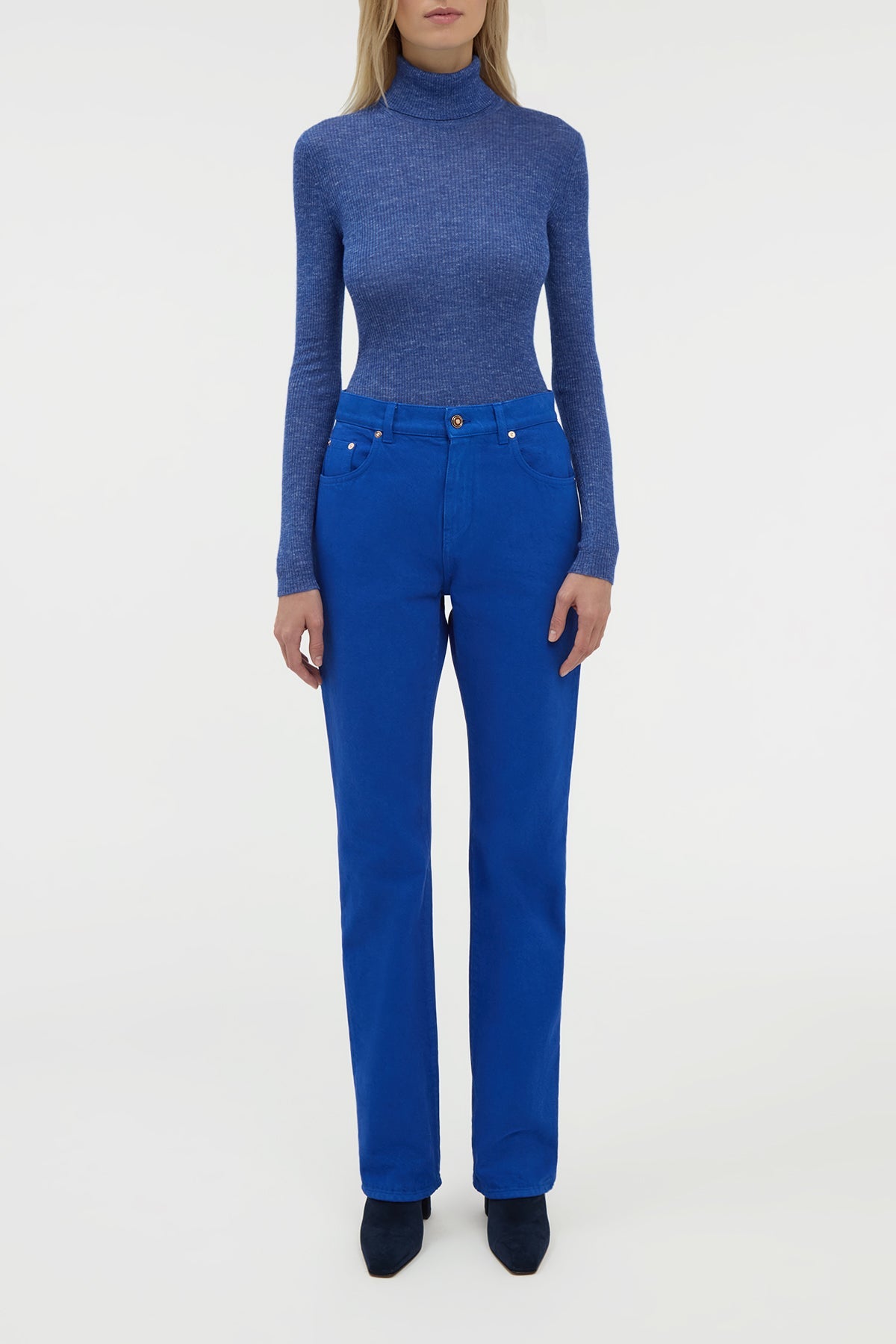 Aldona Turtle Neck en cobalt hempish 2/56
