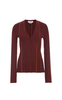 Burnt Sienna / Cardigan Barth en laine - Burnt Sienna