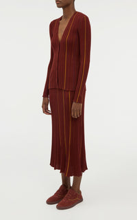 Burnt Sienna / Cardigan Barth en laine - Burnt Sienna
