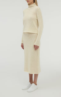 Ivory / Jupe Dorcas en cachemire - Ivory
