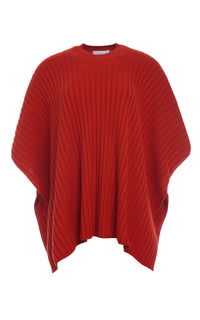 Baron Short Poncho en orange antilope wanaka mérinos cachemire