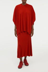 Baron Short Poncho en orange antilope wanaka mérinos cachemire