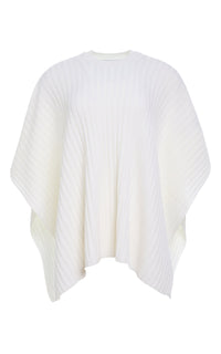 Baron Short Poncho en ivoire wanaka mérinos cachemire
