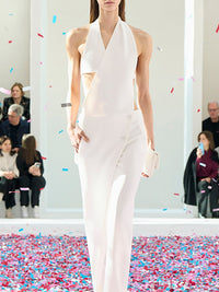 Oblique Crepe Jumpsuit - Heritage White