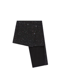 Oblique linen mini skirt - Black