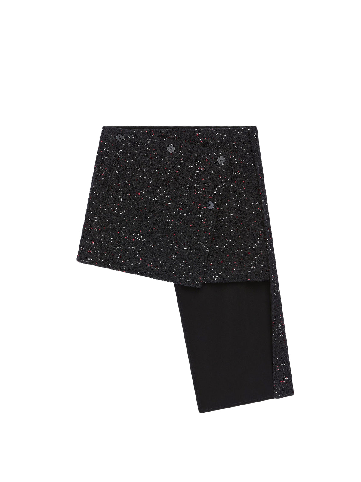 Oblique linen mini skirt - Black