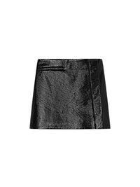 Mini jupe One minute en vinyle - Black