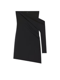 Robe bustier drapée en laine mélangée - Black