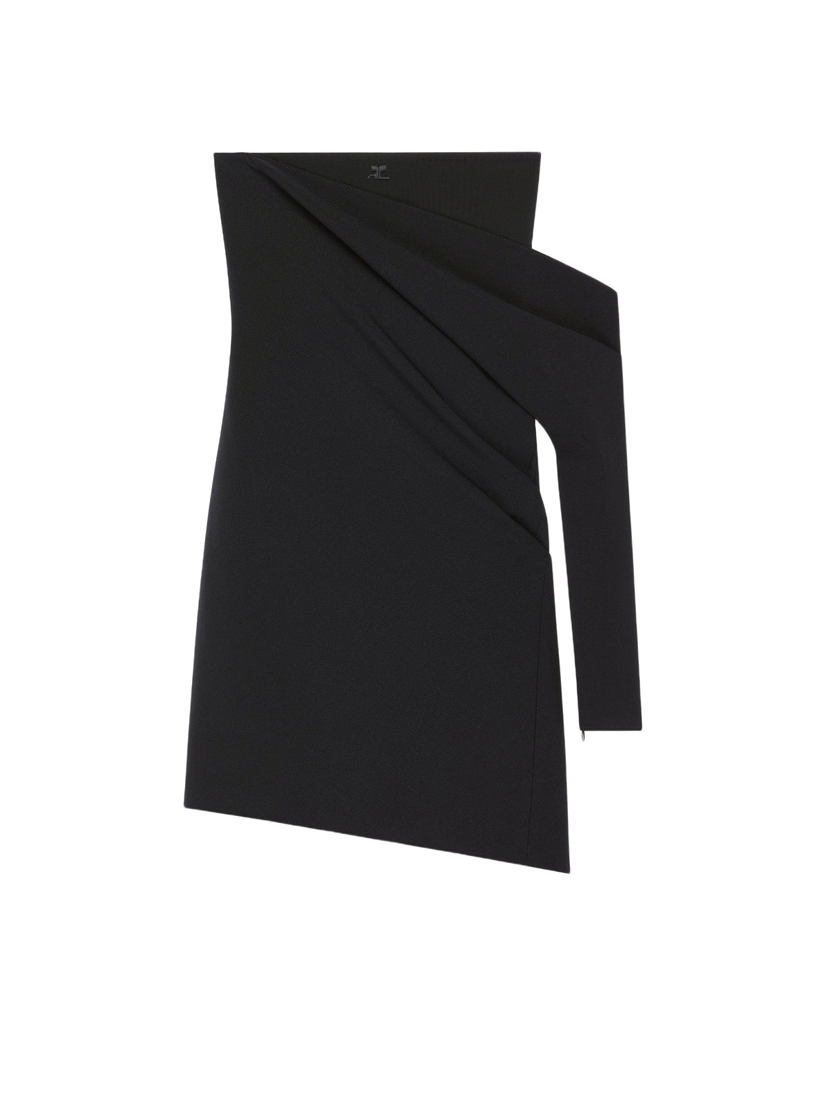 Robe bustier drapée en laine mélangée - Black