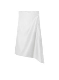 Draped satin strapless dress - Heritage White