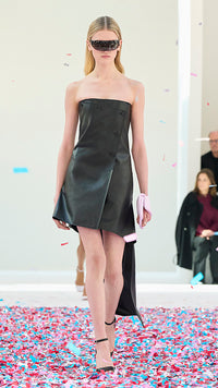 ROBE BUSTIER OBLIQUE EN LAINE