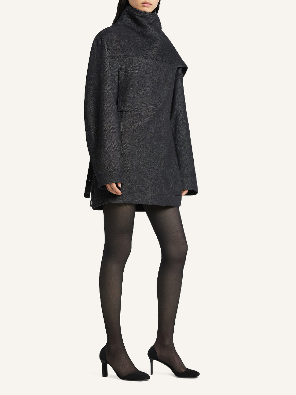 Veste oversize en denim - Black