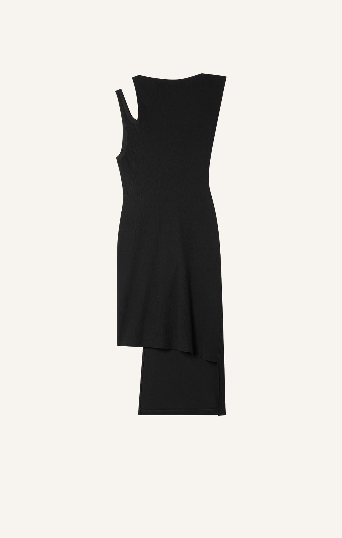 ROBE OBLIQUE EN MAILLE CÔTELÉE