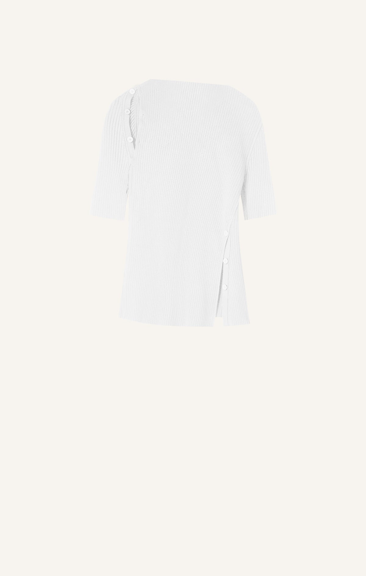 T-SHIRT BOUTONNÉ EN MAILLE CÔTELÉE