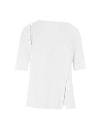 PRIX MARQUE : 150 / T-SHIRT BOUTONNÉ EN MAILLE CÔTELÉE