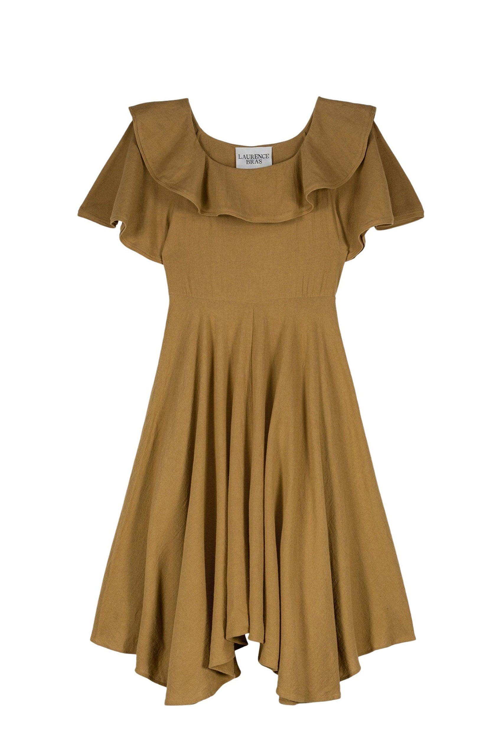 Robe mi-longue Paris asymétrique - Beige