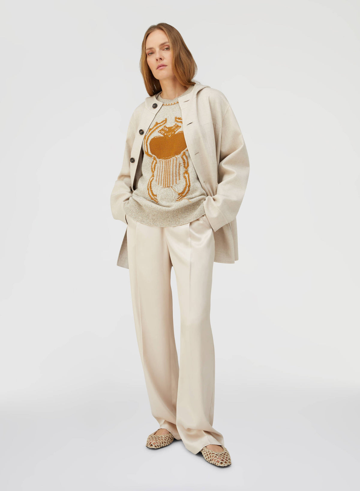 NATURAL AND BRONZE RESILIENT CREWNECK