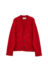 PRIX RECO : 80 // Cardigan Le Niklaus en laine - Rouge