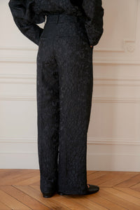 Le Tiago Jacquard Fleuri Noir