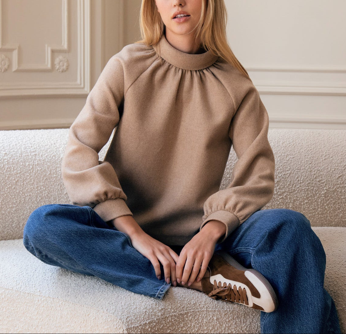 Blouse Le Cendrars en laine - Beige
