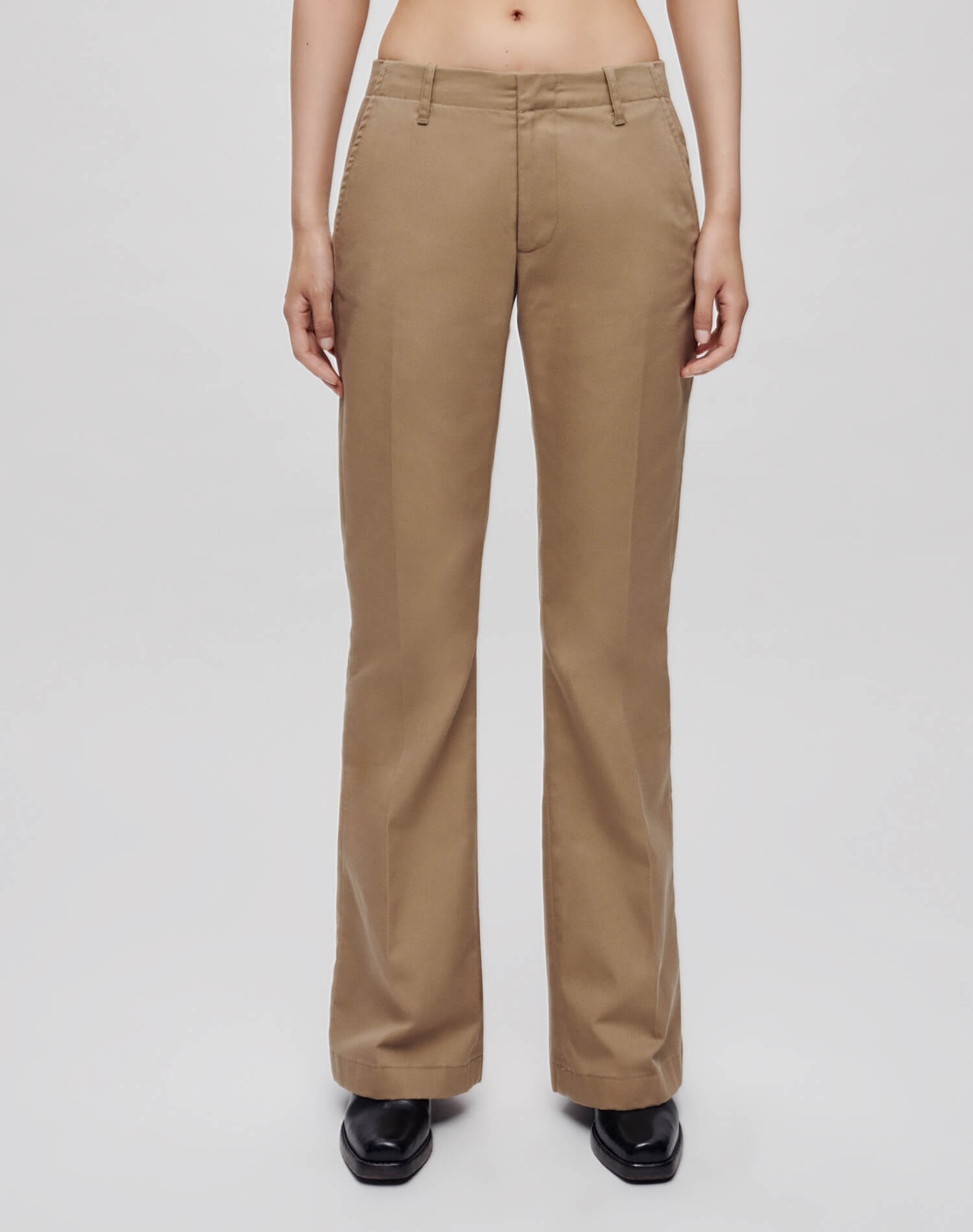 Pantalon évasé mide-rise - Khaki