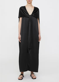 Robe longue cape à nœuds - Black