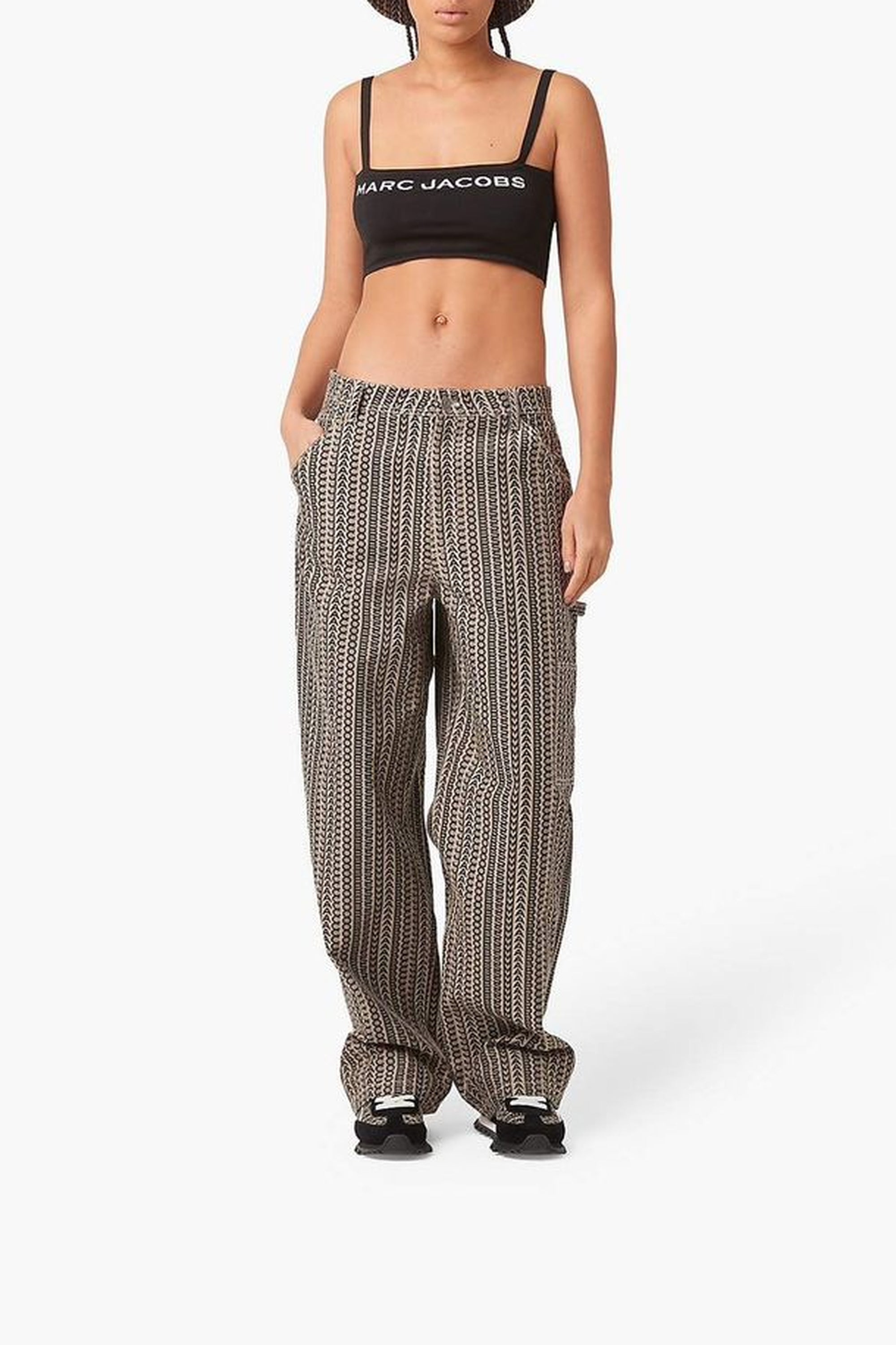 Pantalon cargo Monogram en denim - Beige Multicolor