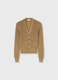 GOLD LUREX JACQUARD KNIT CARDIGAN