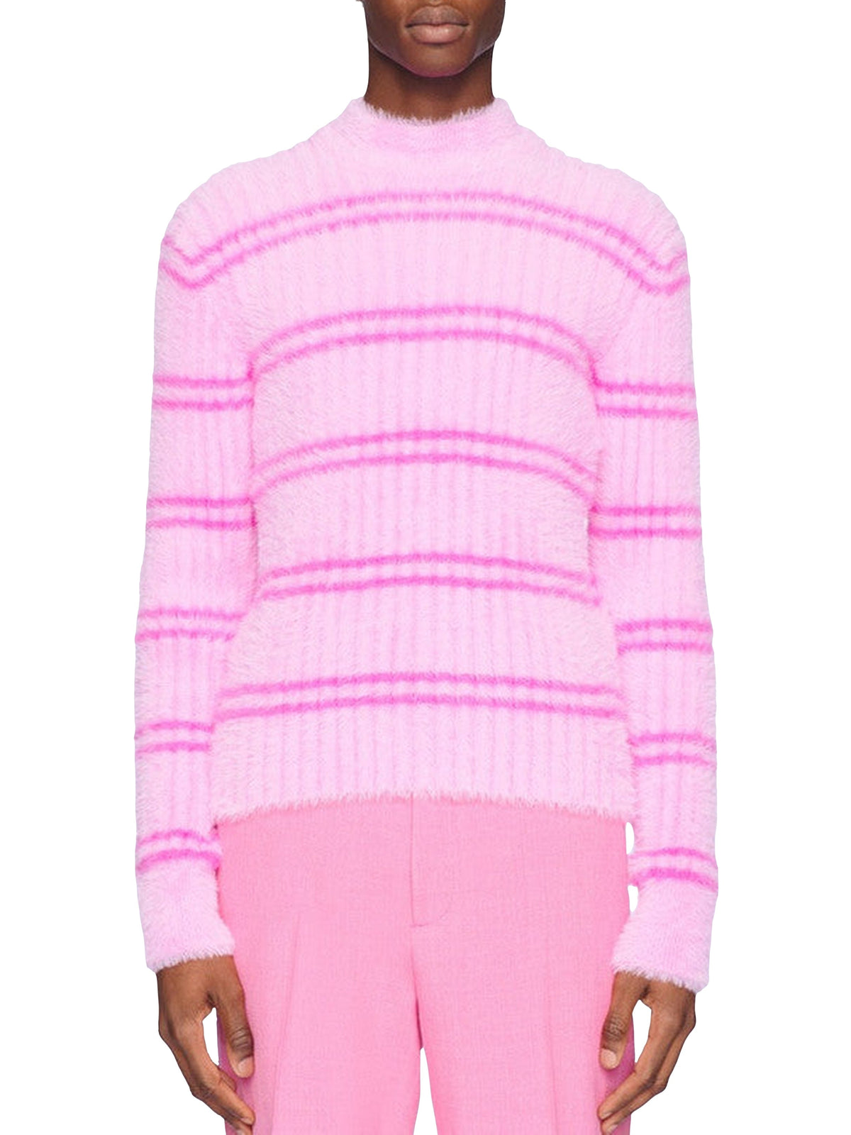 90€ / 7 sold //34 QTY / ST21%   Pull à rayures duveteux - Pink
