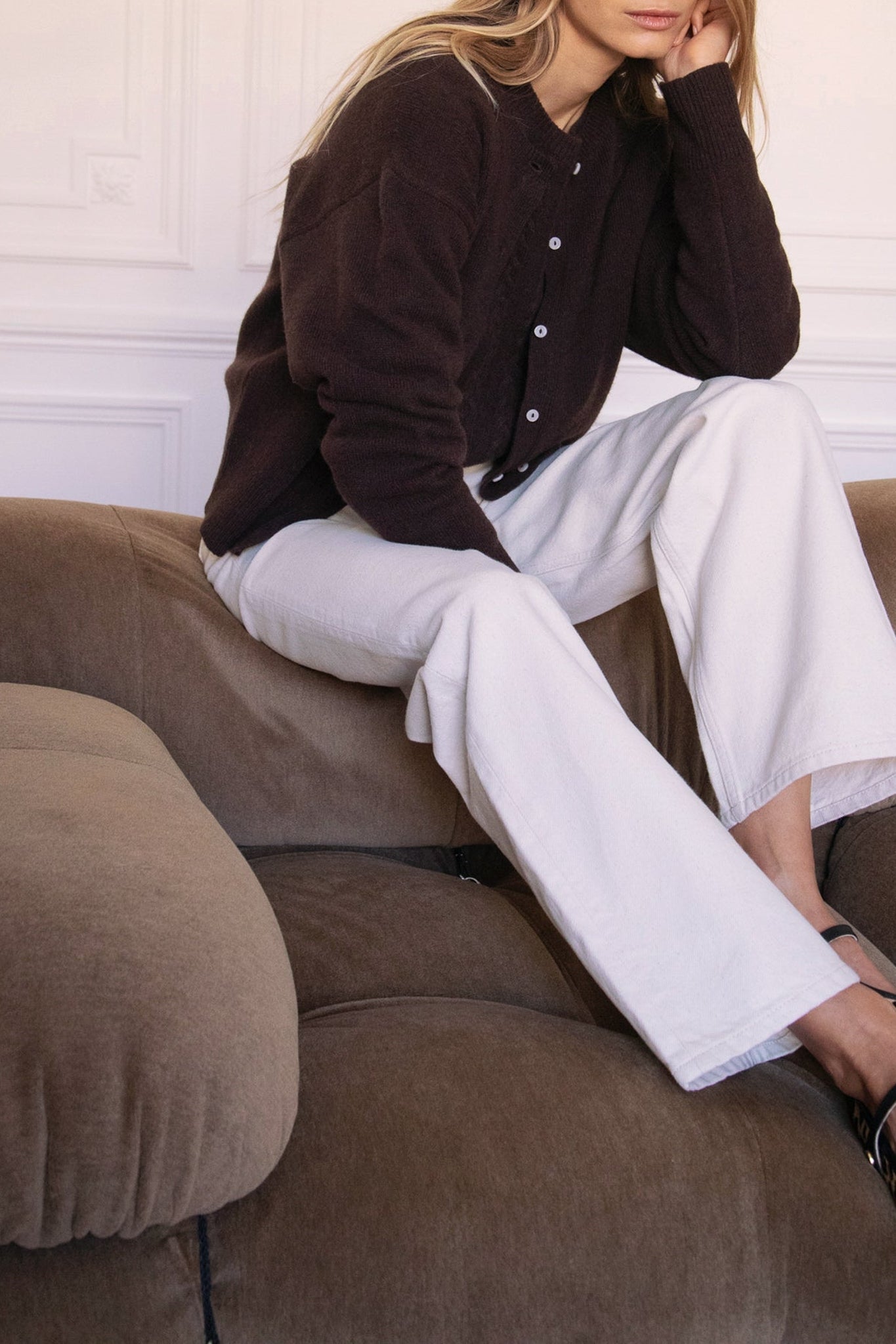 Cardigan Le Cocteau en laine - Marron Foncé