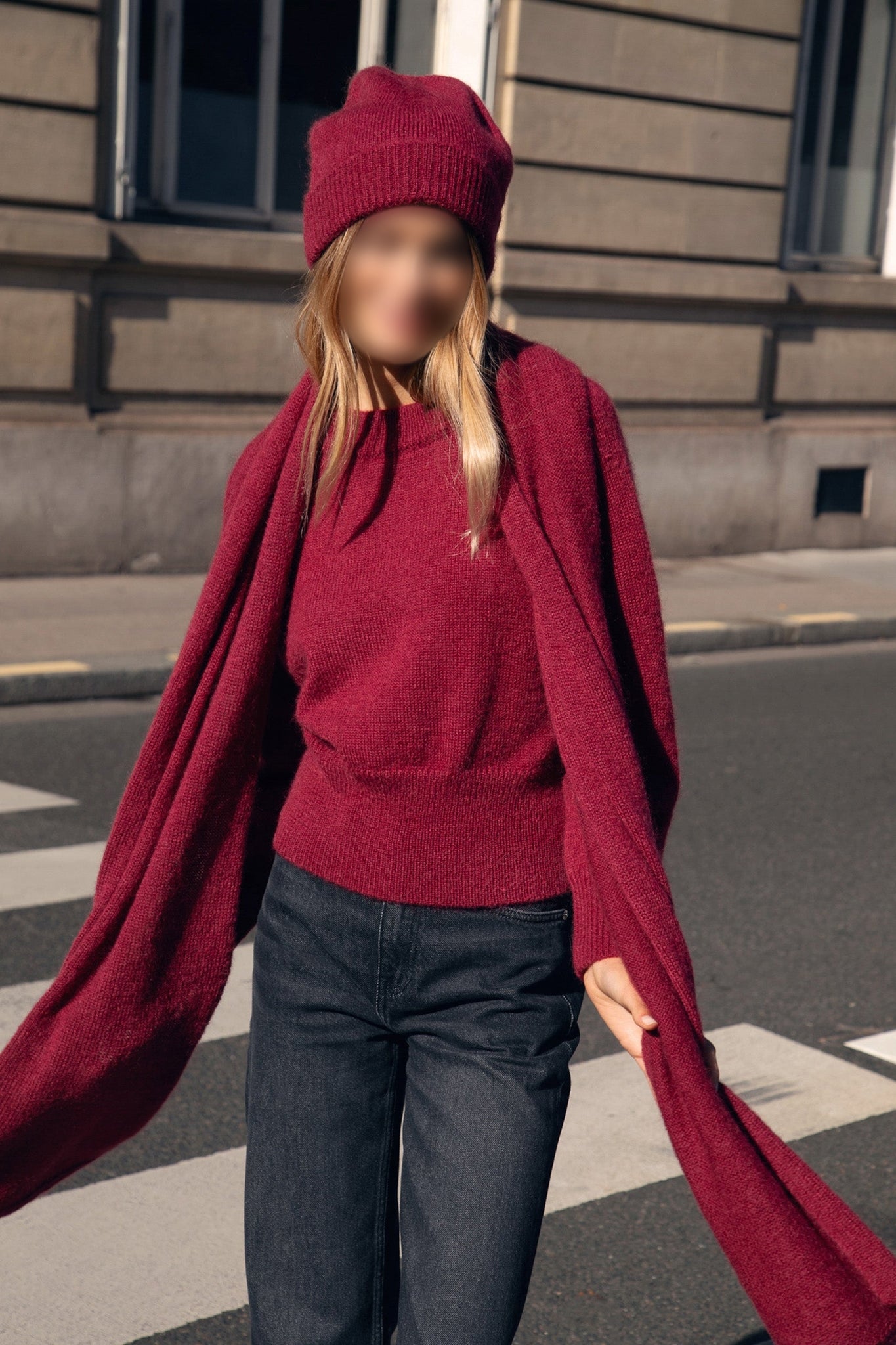 Le Edgar mohair hat - Bordeaux red