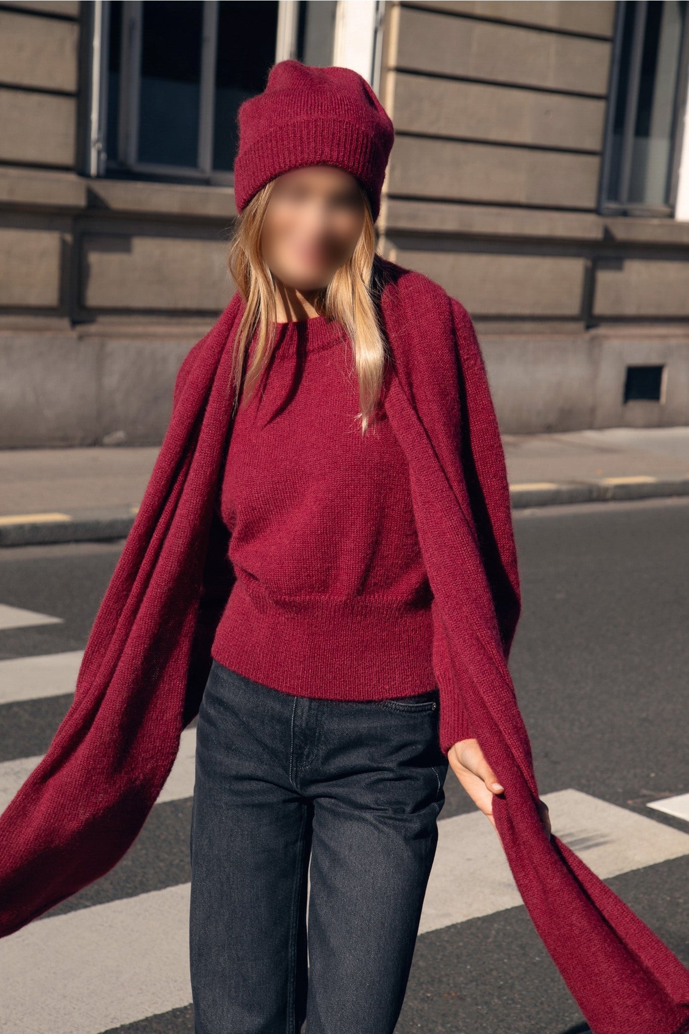 Le Edgar mohair hat - Bordeaux red