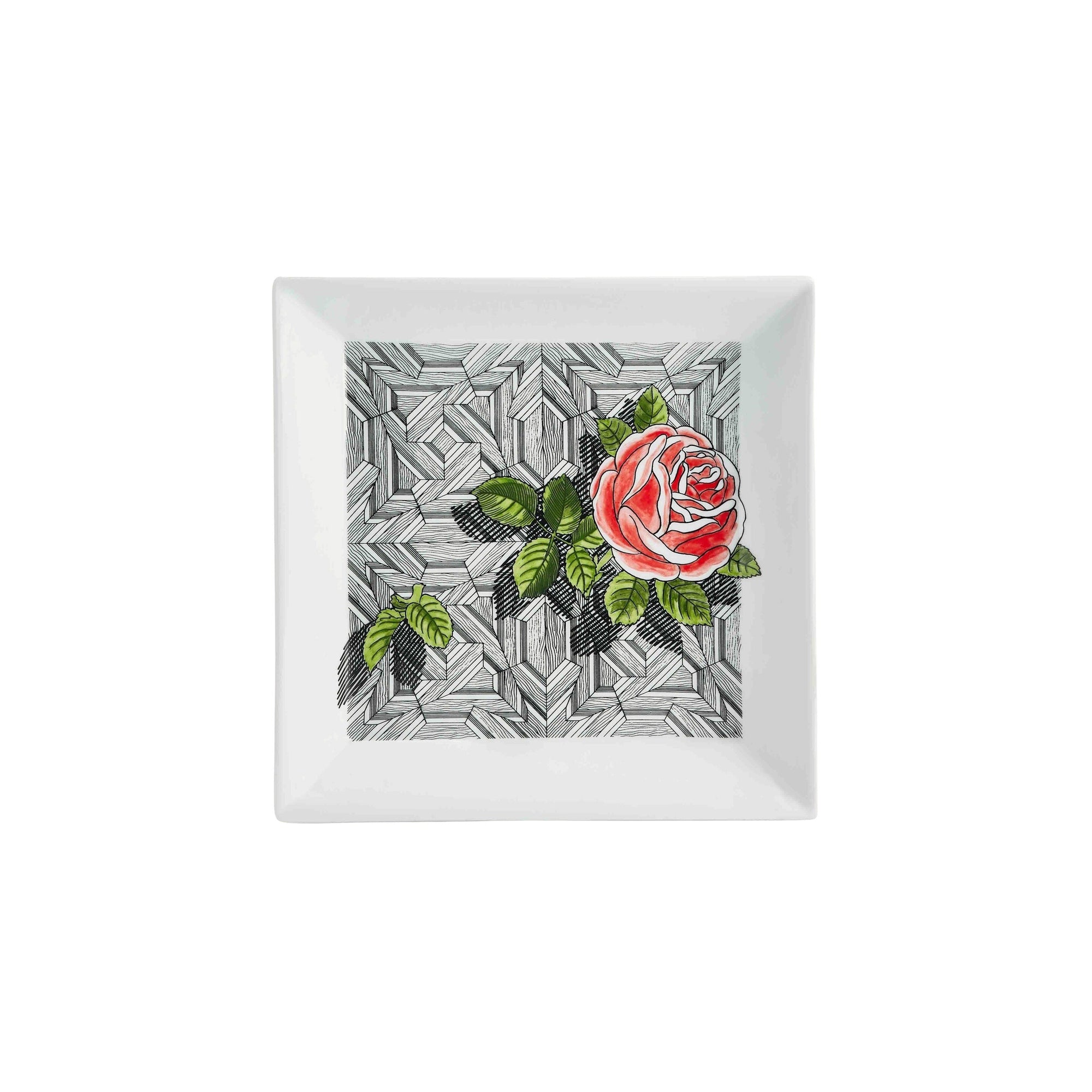 Assiette carrée Musciarabia con en porcelaine - Rose