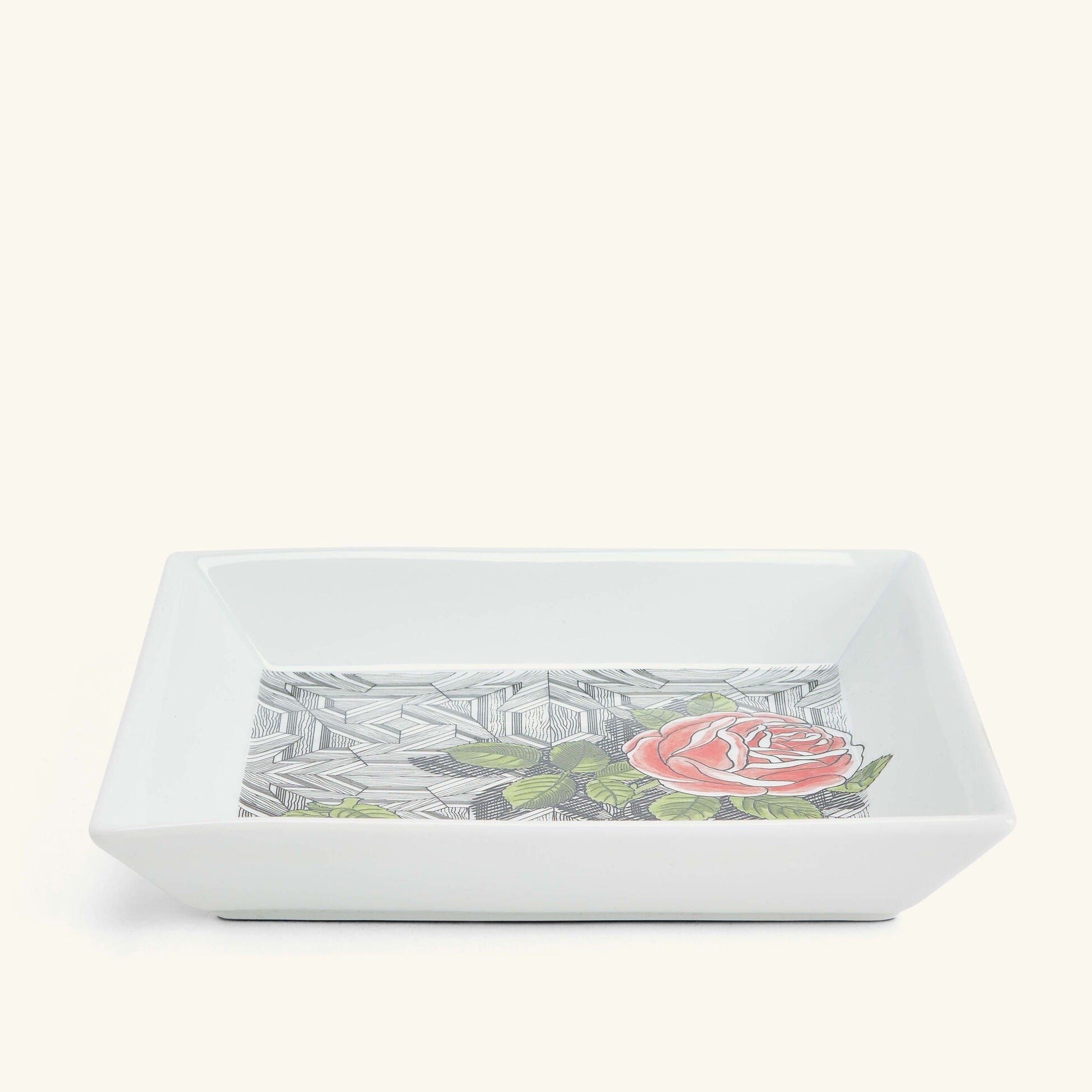 Assiette carrée Musciarabia con en porcelaine - Rose