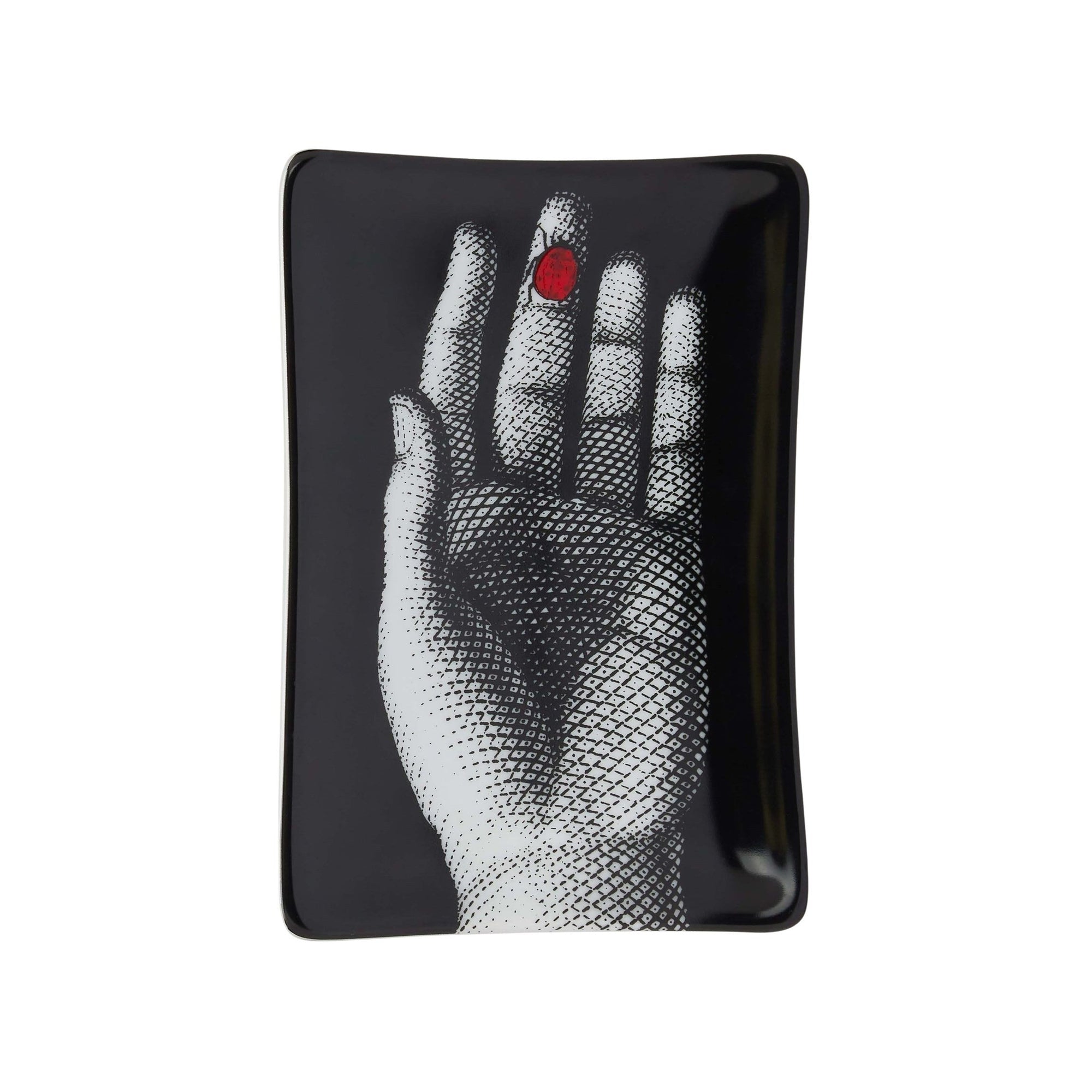 Mano con coccinella porcelain ashtray - Red