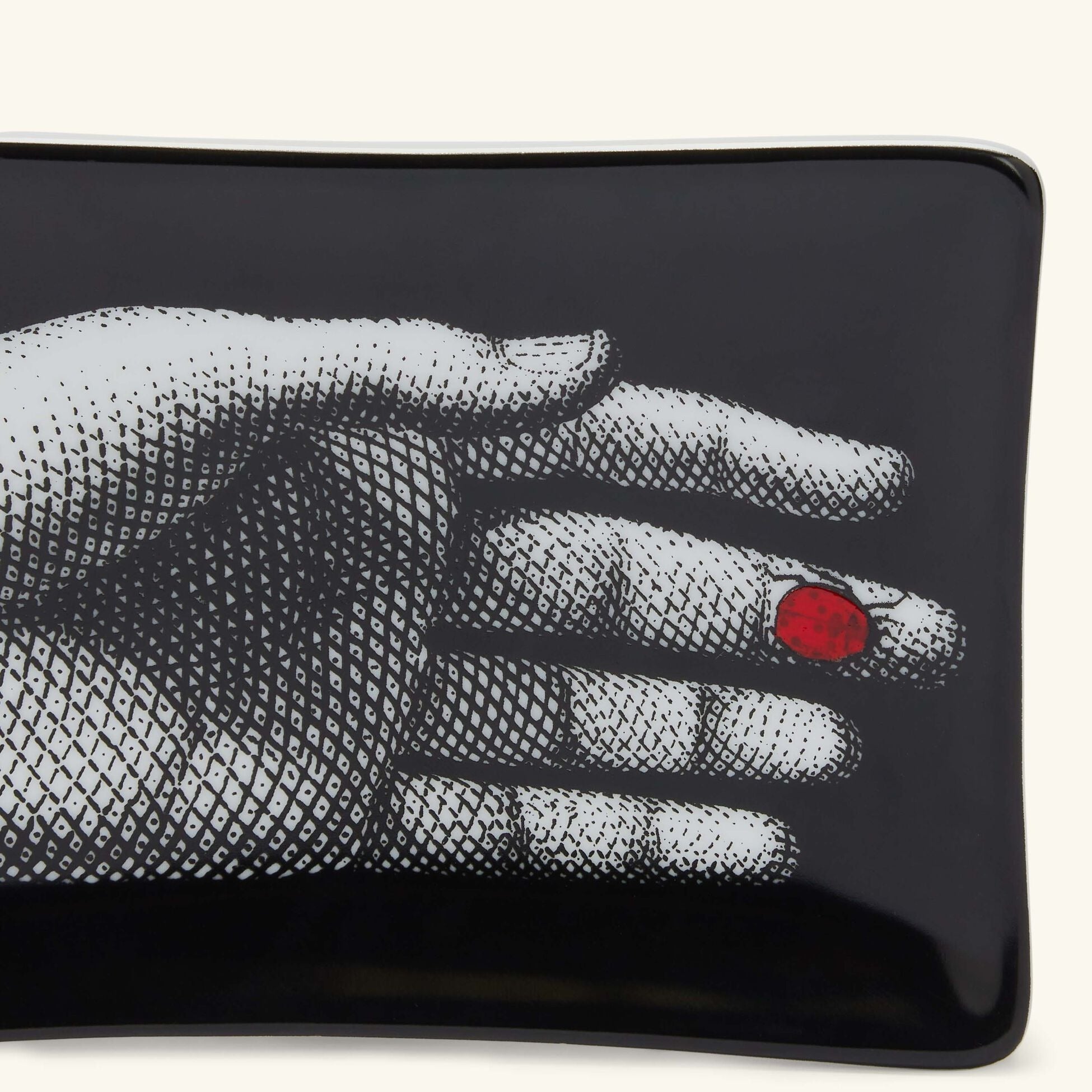 Mano con coccinella porcelain ashtray - Red