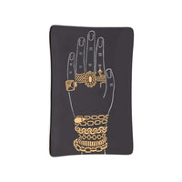 Mano con gioielli porcelain ashtray - Gold & Black