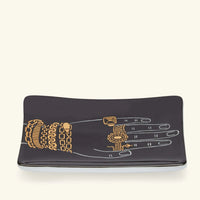 Mano con gioielli porcelain ashtray - Gold & Black