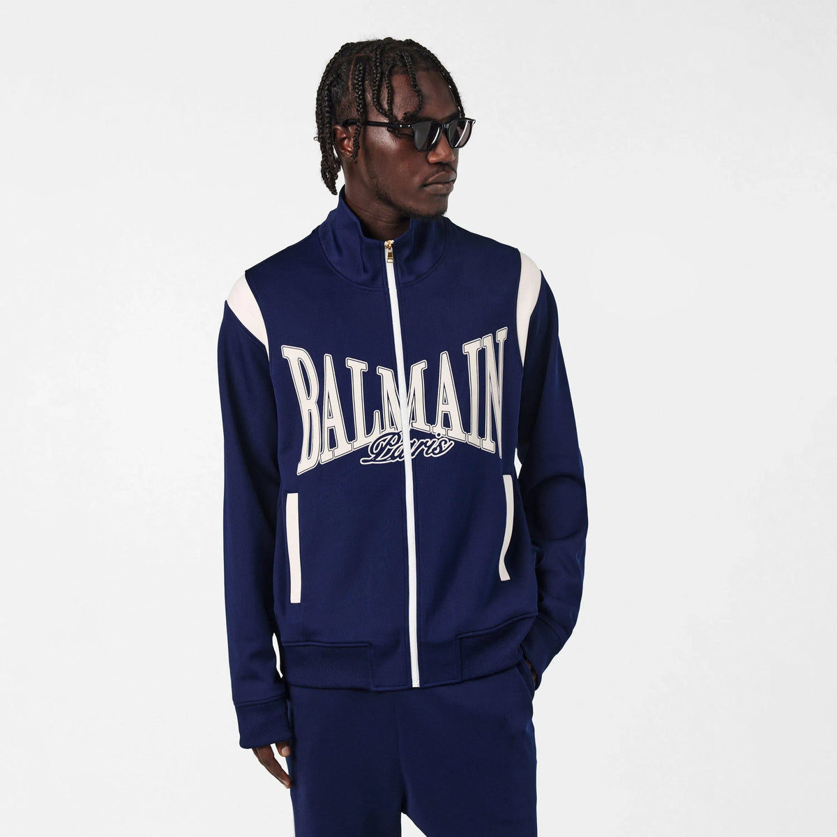 Veste sportive zippée - Bleu & Beige