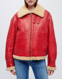 Veste d'aviateur en cuir - Red