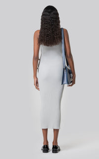 Bow midi dress with rhinestone embellishments - Grey