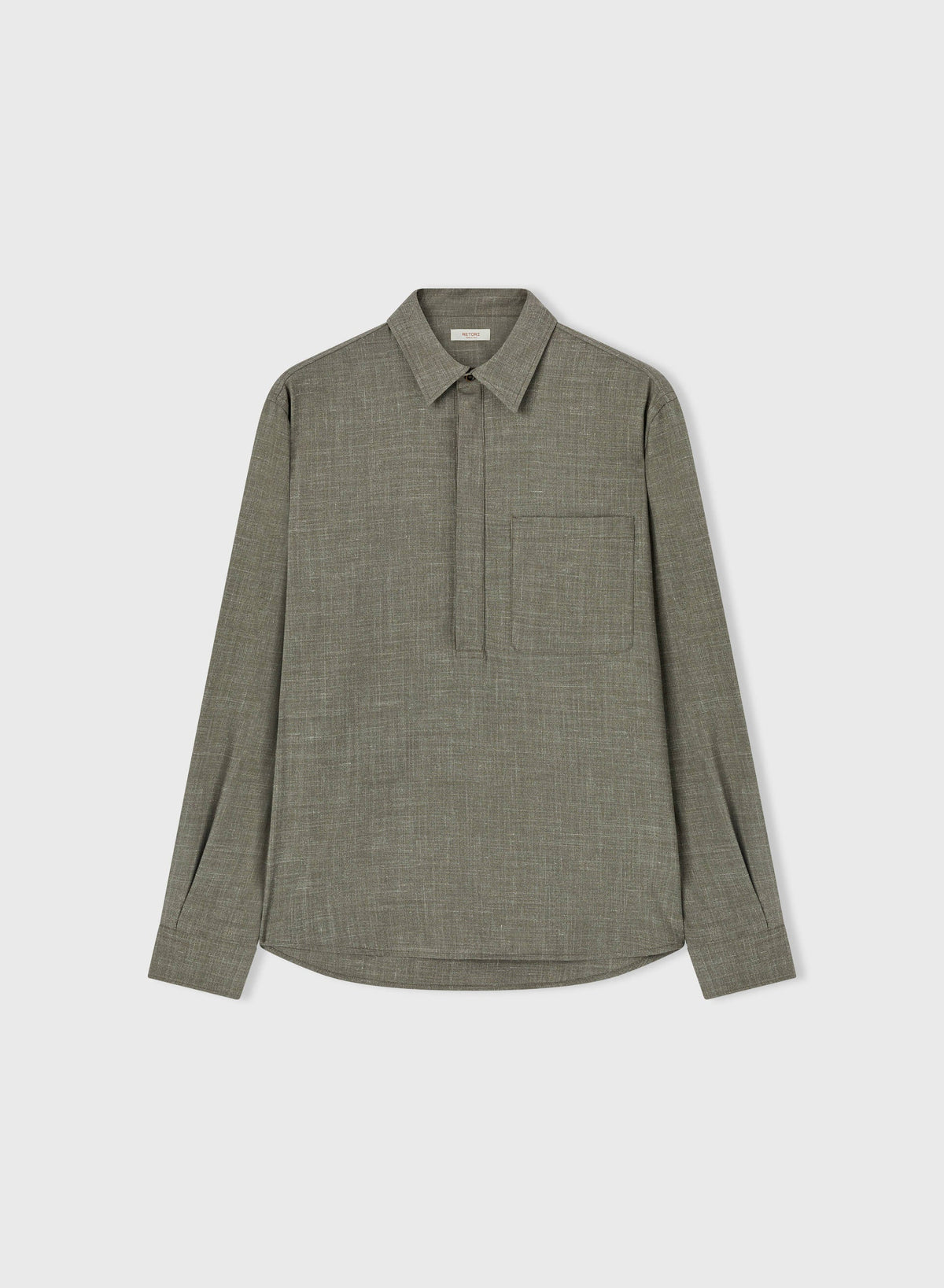 GREY LONG SLEEVES POLO SHIRT WITH POCKET