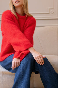 Pull Le Nicolas en mohair - Rouge