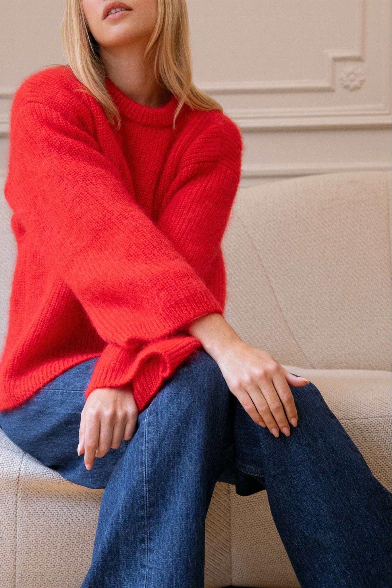 Pull Le Nicolas en mohair - Rouge