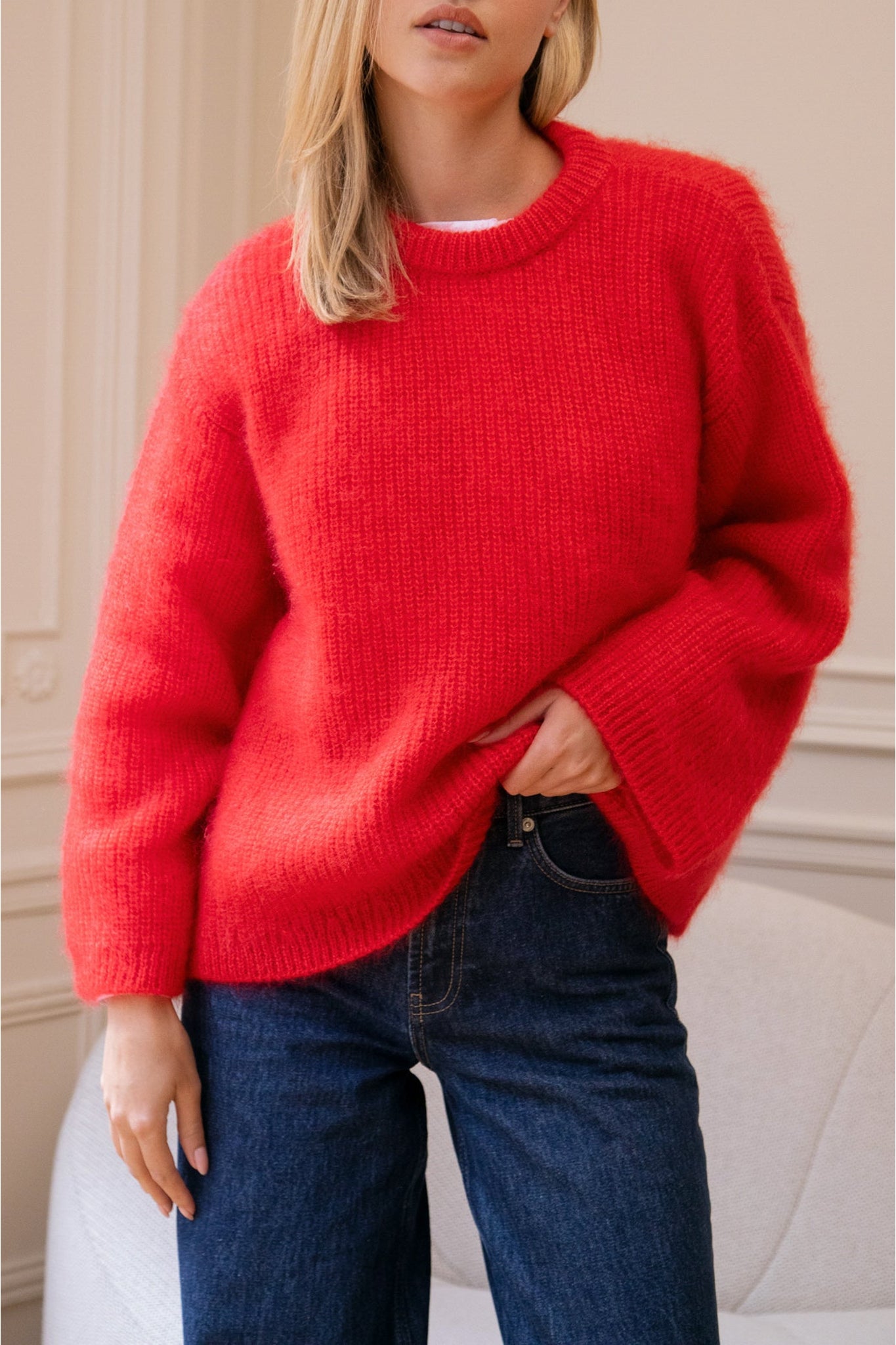 Pull Le Nicolas en mohair - Rouge