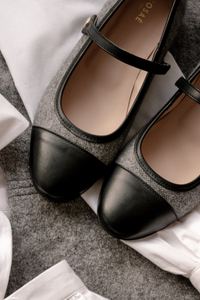 Ballerines Les Georges en cuir - Gris Moyen