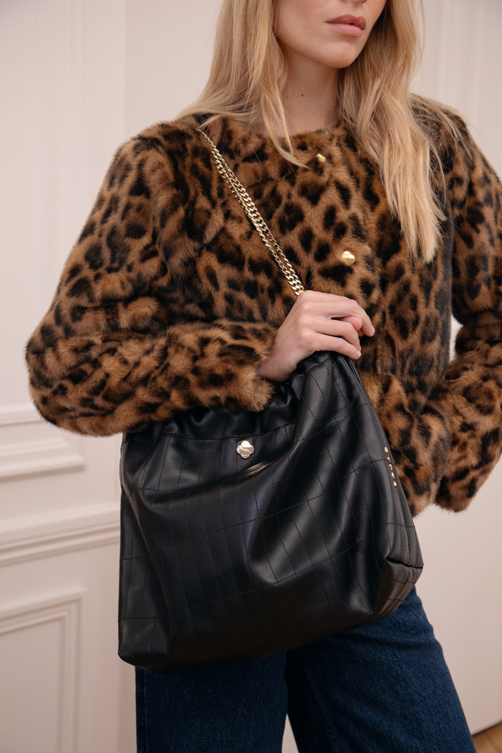 Le Evans Fausse Fiourrure Leopard