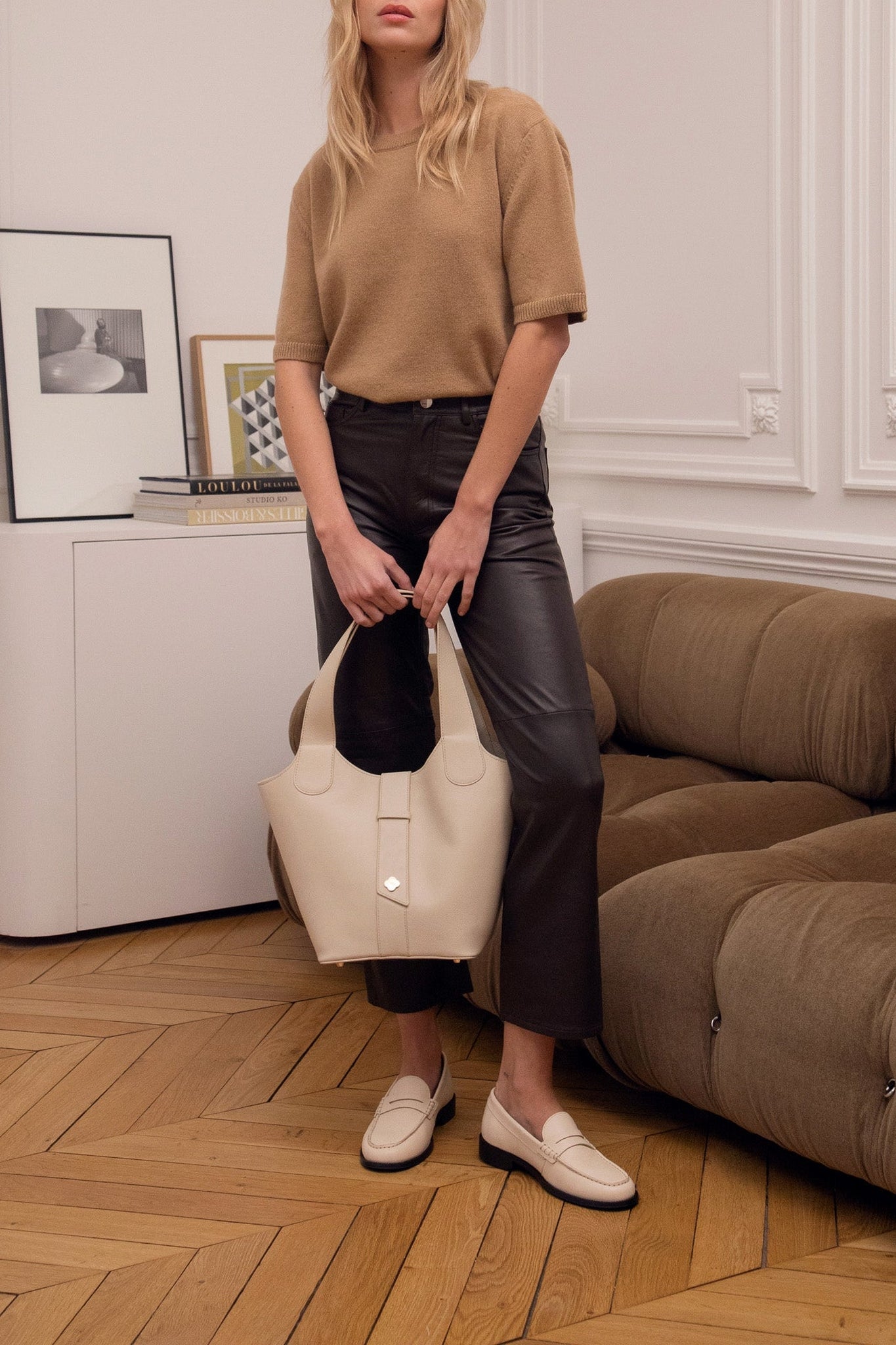 Sac Le Chambord en cuir - Ecru