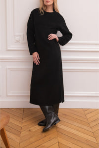 Robe longue Le Vivienne en laine - Noir