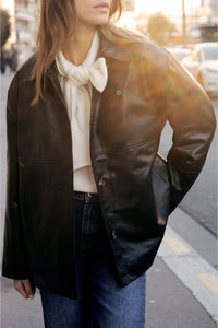 Veste Le Doyle en cuir - Noir